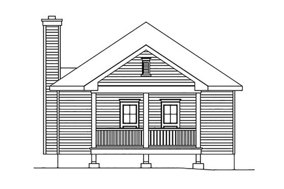 Exterior - Rear Elevation for Cottage House Plan #22-568 - 2 bed, 2 bath