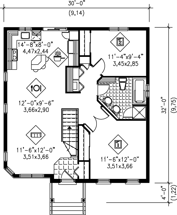 Traditional Floor Plan - Main Floor Plan #25-182