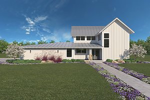 Exterior - Front Elevation 3 for Barndominium House Plan #1068-1 - 3 bed, 2.5 bath