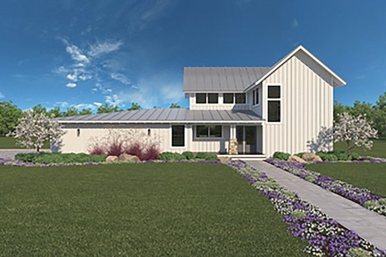 Exterior - Front Elevation 3 for Barndominium House Plan #1068-1 - 3 bed, 2.5 bath