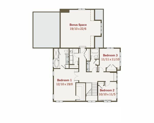 Craftsman Floor Plan - Upper Floor Plan #461-12