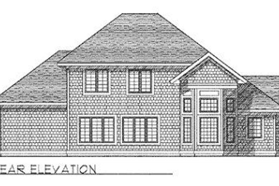 Exterior - Rear Elevation for Traditional House Plan #70-409 - 4 bed, 2.5 bath
