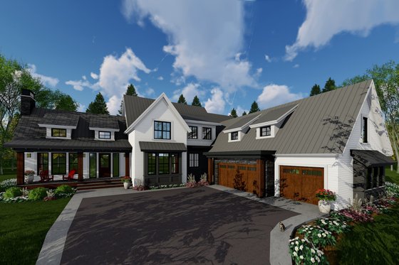 Exterior - Front Elevation 4 for Farmhouse House Plan #51-1145 - 4 bed, 3.5 bath