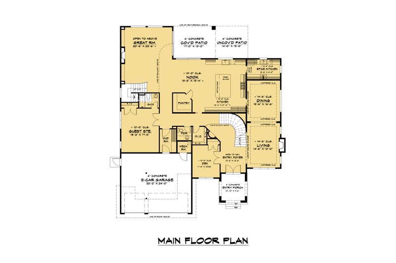 Dream House Plan - Floor Plan - Main Floor 1 for Mediterranean House Plan #1066-108 - 5 bed, 4.5 bath