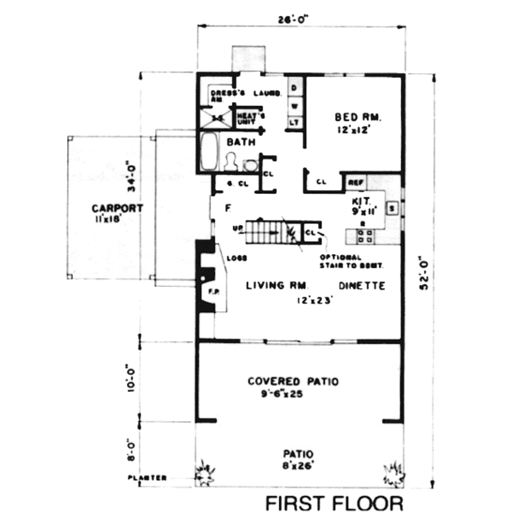 Contemporary Style House Plan - 3 Beds 2 Baths 1450 Sq/Ft Plan #12-243 ...