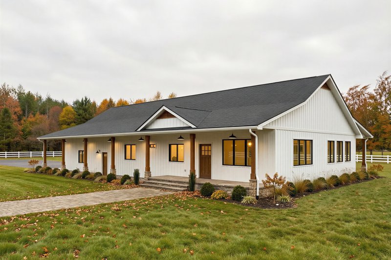 Dream House Plan - Exterior - Front Elevation 3 for Barndominium House Plan #1084-6 - 3 bed, 2.5 bath