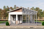 Craftsman Style House Plan - 1 Beds 1 Baths 497 Sq/Ft Plan #1106-48 