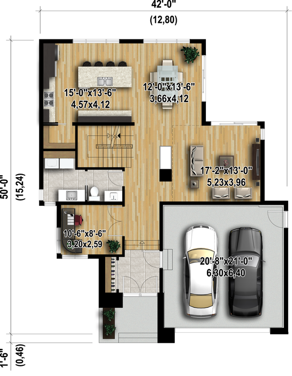 Modern Floor Plan - Main Floor Plan #25-4415