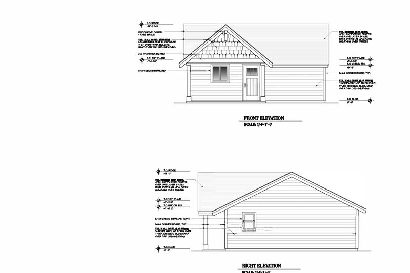 Architectural House Design - Exterior - Other Elevation for Craftsman House Plan #53-694 - 1 bed, 1 bath