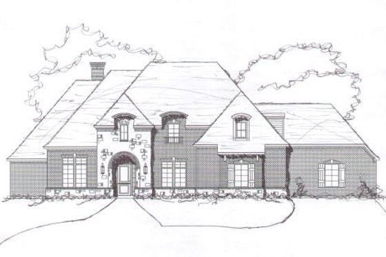 Exterior - Front Elevation for European House Plan #141-190 - 4 bed, 3 bath