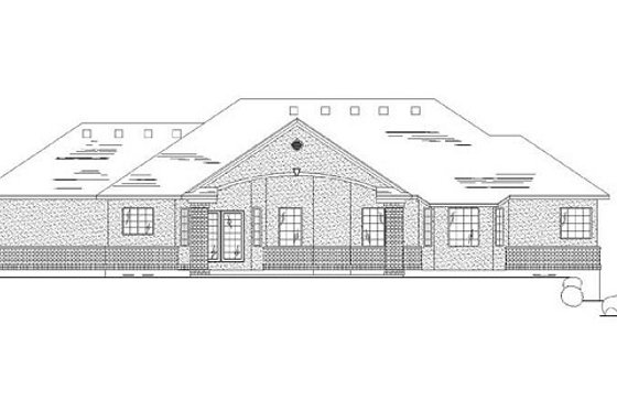 Exterior - Rear Elevation for Traditional House Plan #5-254 - 5 bed, 3.5 bath