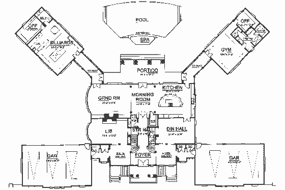 Floor Plan - Main Floor for European House Plan #119-228 - 5 bed, 5 bath