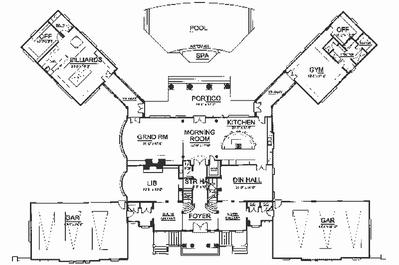 Home Plan - Floor Plan - Main Floor for European House Plan #119-228 - 5 bed, 5 bath