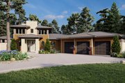 Contemporary Style House Plan - 4 Beds 4.5 Baths 4323 Sq/Ft Plan #930-547 Exterior 