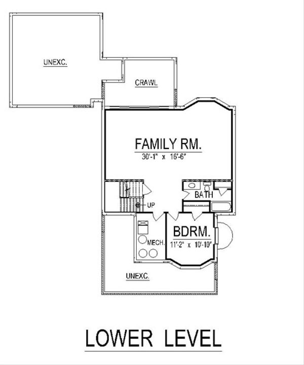 Craftsman Floor Plan - Lower Floor Plan #458-11