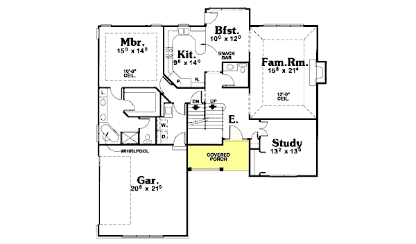 Home Plan - Traditional Floor Plan - Main Floor Plan #20-693