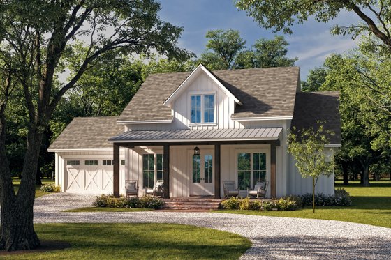 Three-Bedroom Modern Farmhouse Plan