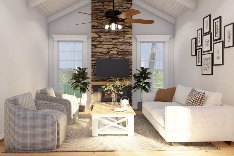 House Design - Interior - Family Room for Cottage House Plan #923-325 - 3 bed, 2 bath