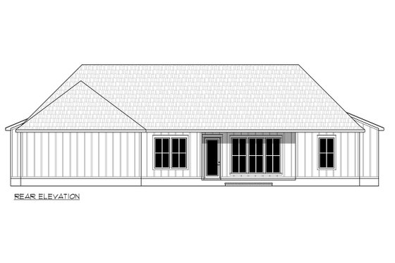 Exterior - Rear Elevation for Farmhouse House Plan #1074-55 - 3 bed, 2.5 bath
