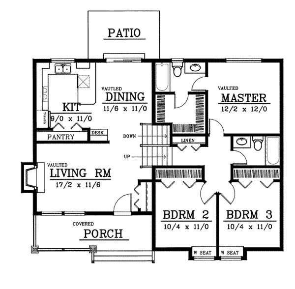 Craftsman Floor Plan - Main Floor Plan #101-301