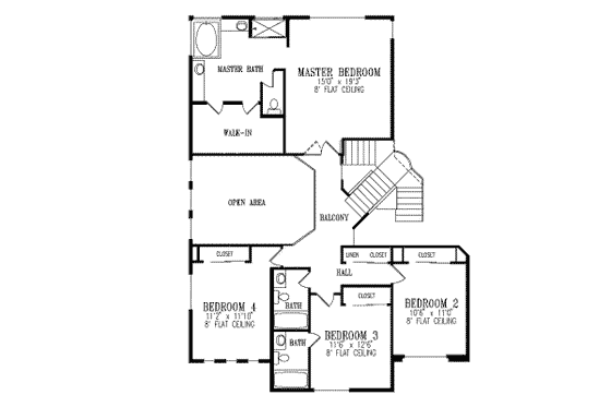 Floor Plan - Upper Floor for Traditional House Plan #1-779 - 5 bed, 4 bath