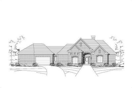 Exterior - Front Elevation for European House Plan #411-505 - 4 bed, 2.5 bath