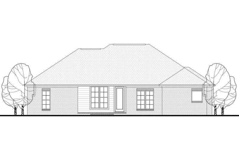 House Blueprint - Exterior - Rear Elevation for European House Plan #430-100 - 4 bed, 2 bath