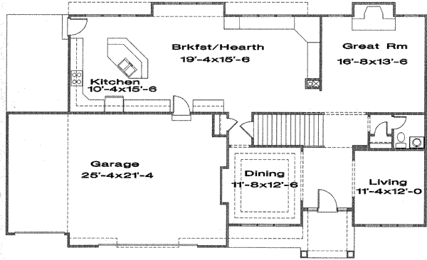 Traditional Floor Plan - Main Floor Plan #6-124