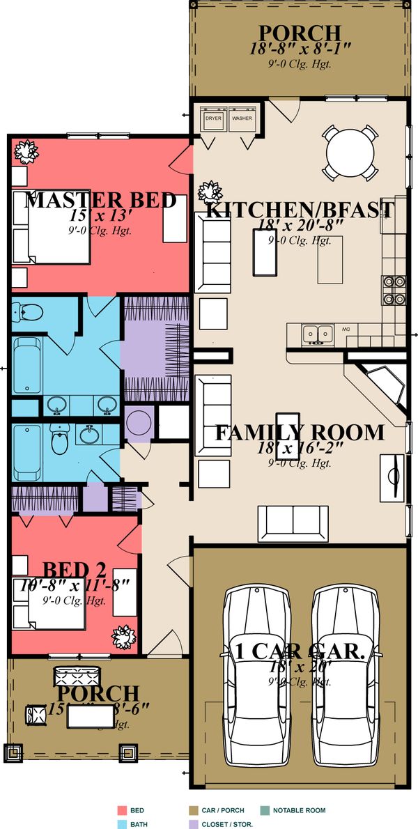 Cottage Floor Plan - Main Floor Plan #63-148