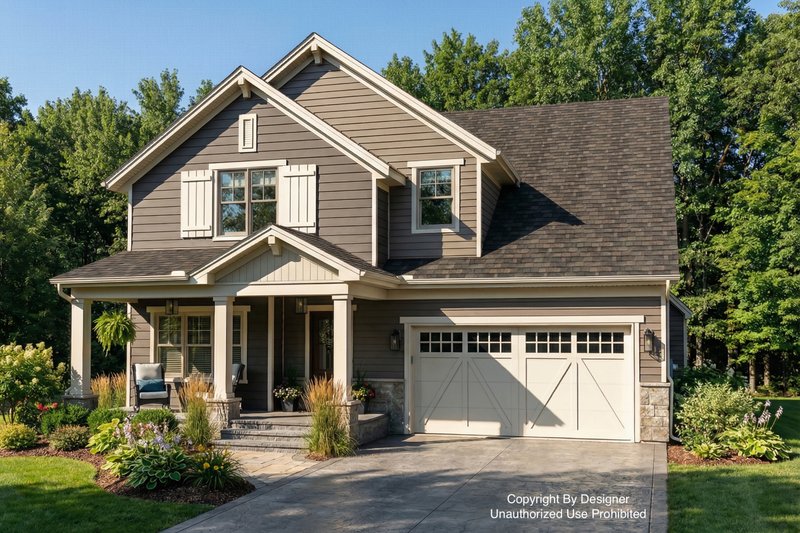 House Blueprint - Craftsman Exterior - Front Elevation Plan #51-1359