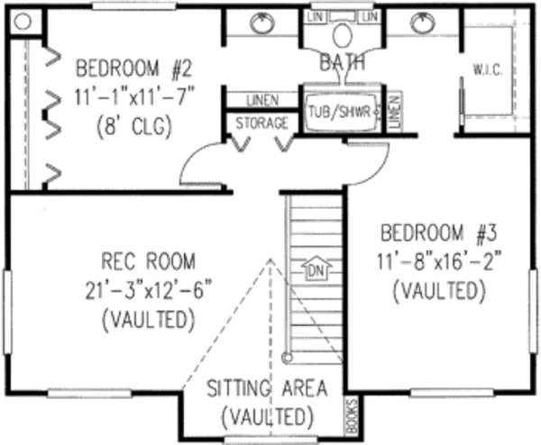 Farmhouse Floor Plan - Upper Floor Plan #11-213