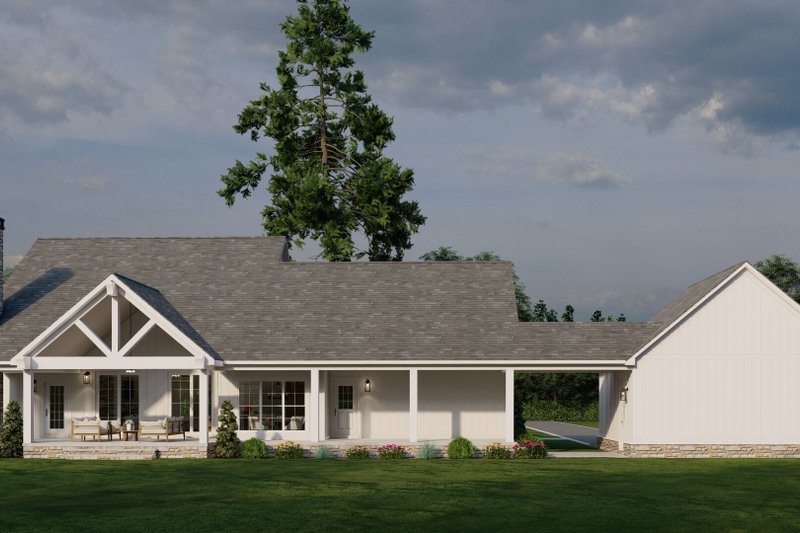 Dream House Plan - Exterior - Rear Elevation for Farmhouse House Plan #923-369 - 3 bed, 2.5 bath