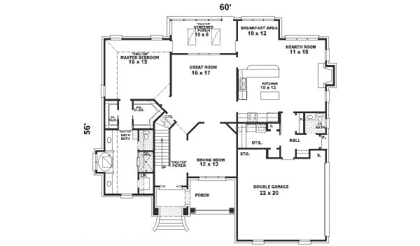 Traditional Floor Plan - Main Floor Plan #81-308