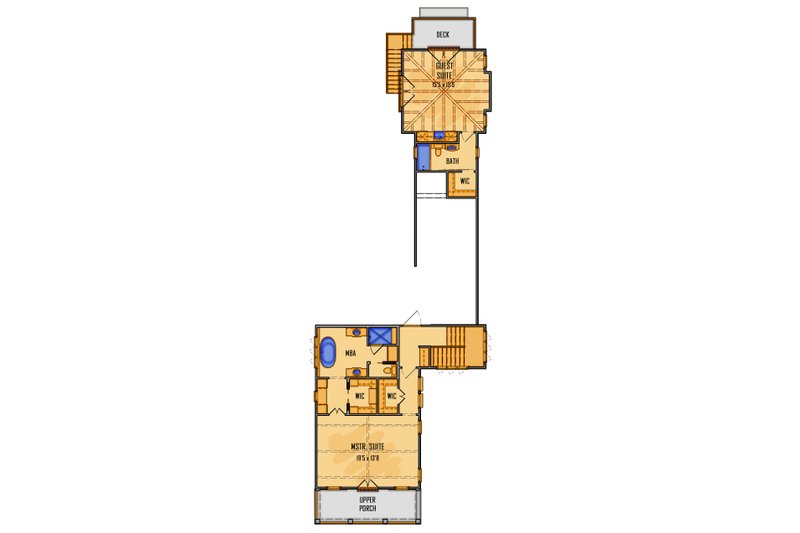 House Plan Design - Floor Plan - Upper Floor for Beach House Plan #1081-44 - 3 bed, 3.5 bath
