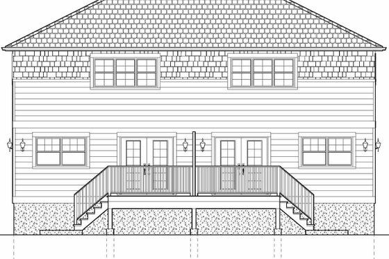 Craftsman Exterior - Rear Elevation Plan #126-197