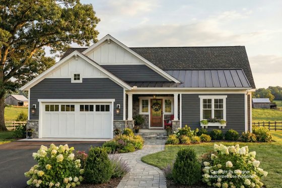 Exterior - Front Elevation for Craftsman House Plan #51-1394 - 3 bed, 2.5 bath