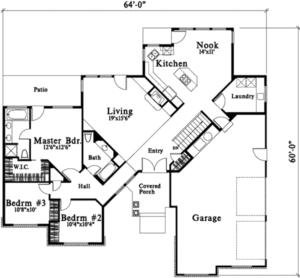 Ranch Floor Plan - Main Floor Plan #78-213