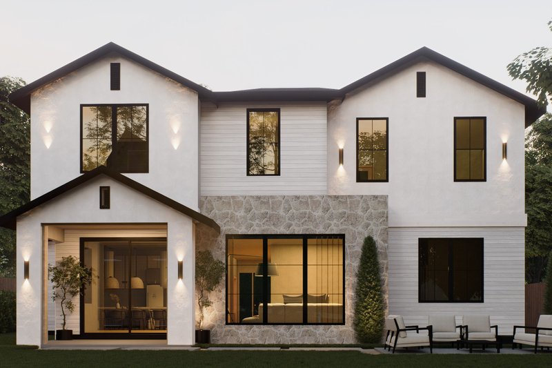 House Design - Exterior - Rear Elevation for Contemporary House Plan #1066-316 - 6 bed, 4.5 bath