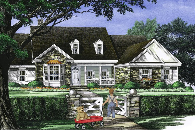 Architectural House Design - Country Exterior - Front Elevation Plan #137-274