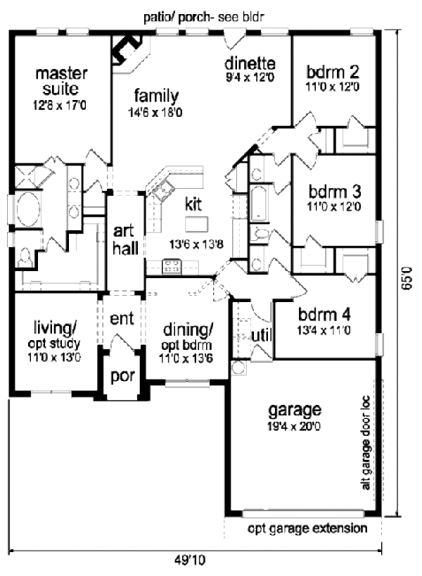 Architectural House Design - Traditional Floor Plan - Main Floor Plan #84-366