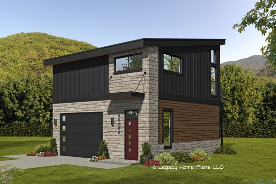 Exterior - Rear Elevation for Modern House Plan #932-596 - 1 bed, 1.5 bath