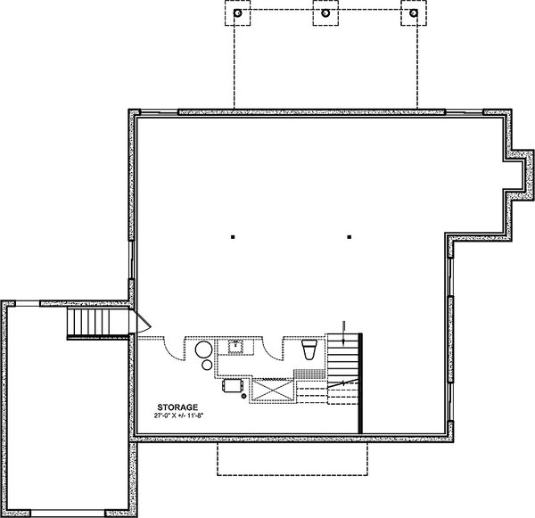 House Blueprint - Bungalow Floor Plan - Lower Floor Plan #23-2795