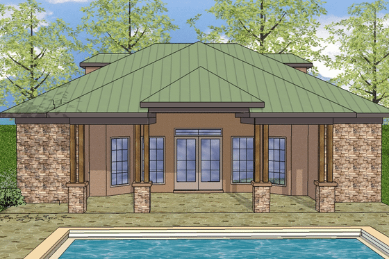 Exterior - Front Elevation for Southern House Plan #8-151 - 1 bed, 2 bath