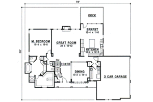Floor Plan - Main Floor for European House Plan #67-736 - 4 bed, 3 bath
