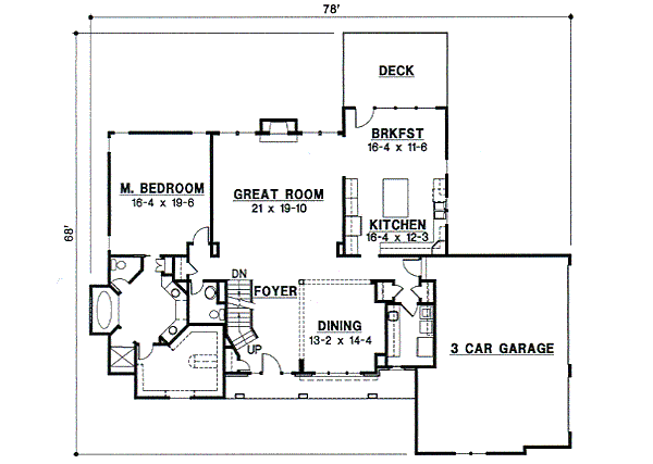European Floor Plan - Main Floor Plan #67-736