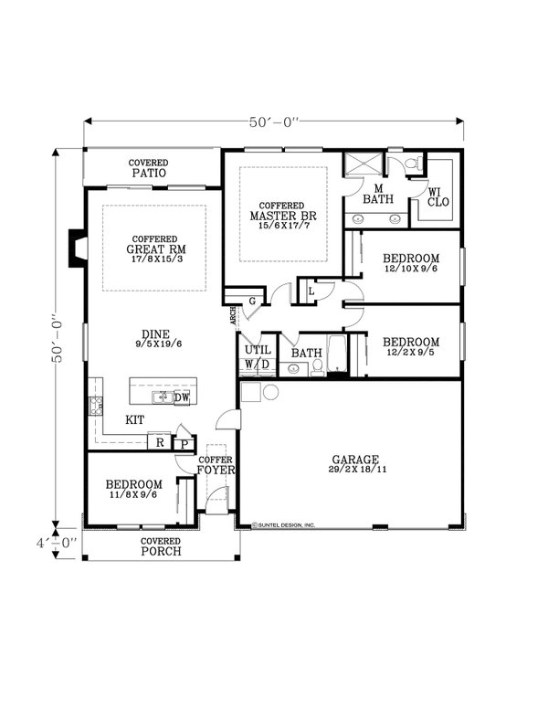 House Blueprint - Craftsman Floor Plan - Main Floor Plan #53-735