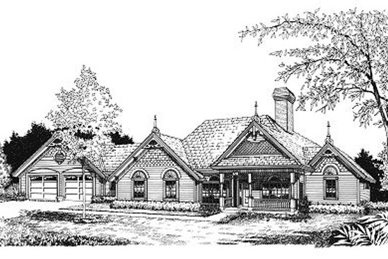 Exterior - Front Elevation for European House Plan #417-192 - 3 bed, 2 bath