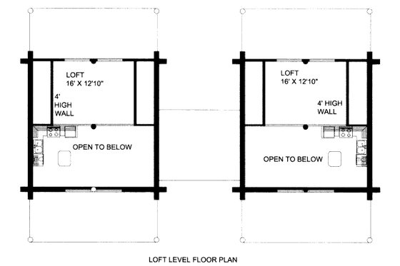 Floor Plan - Upper Floor for Log House Plan #117-590 - 1 bed, 1 bath