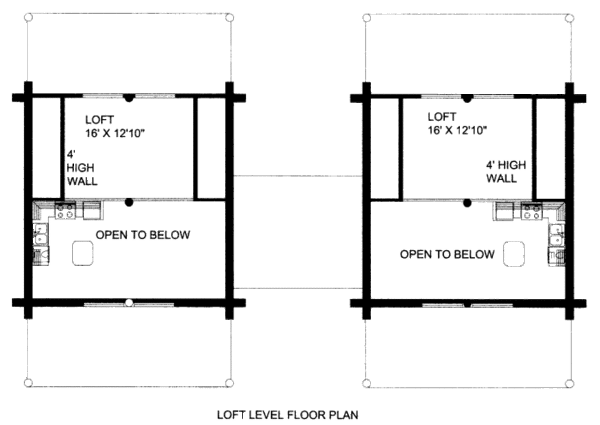 House Design - Floor Plan - Upper Floor for Log House Plan #117-590 - 1 bed, 1 bath