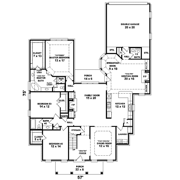 Colonial Floor Plan - Main Floor Plan #81-610